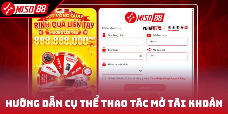 Hướng dẫn cụ thể thao tác mở tài khoản